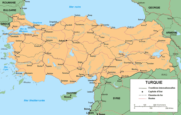 Carte Turquie